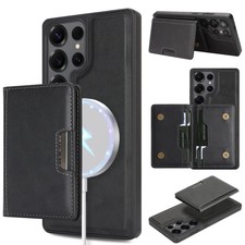 Fr Galaxy S23 S24 S25 Magnetic Wallet Card Removable Wireless Charging Hard Case