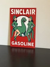 Hi Gloss! Sinclair  Gasoline Vintage Style Metal Sign Advertising Dino Pinup
