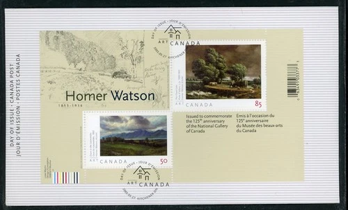 CANADA 2005 FIRST DAY COVER, ART CANADA, HOMER WATSON SOUVENIR SHEET !! L187