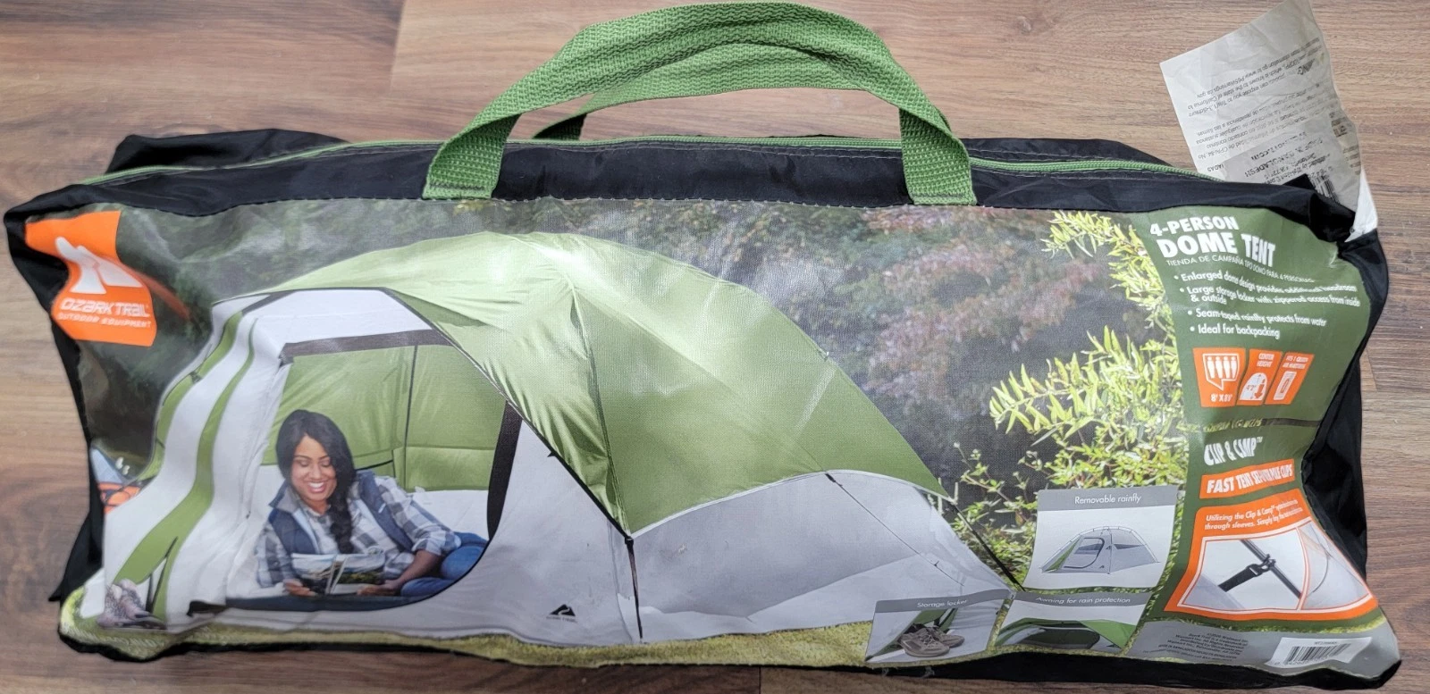 Ozark Trail 4-Person Clip & Camp Fast Set Up Domed Tent (Green) WT2208085 New