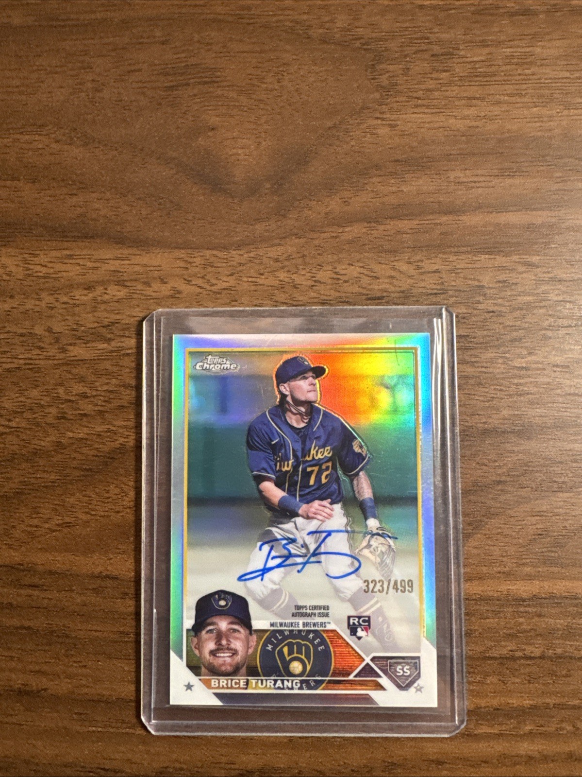 2023 Topps Chrome - Rookie Autographs Brice Turang #RA-BT Refractor /499