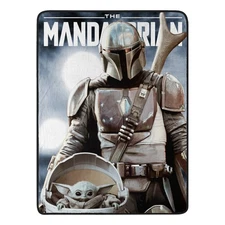 Star Wars The Mandalorian "The Child" Never Easy Super Plush Throw Blanket 46" x