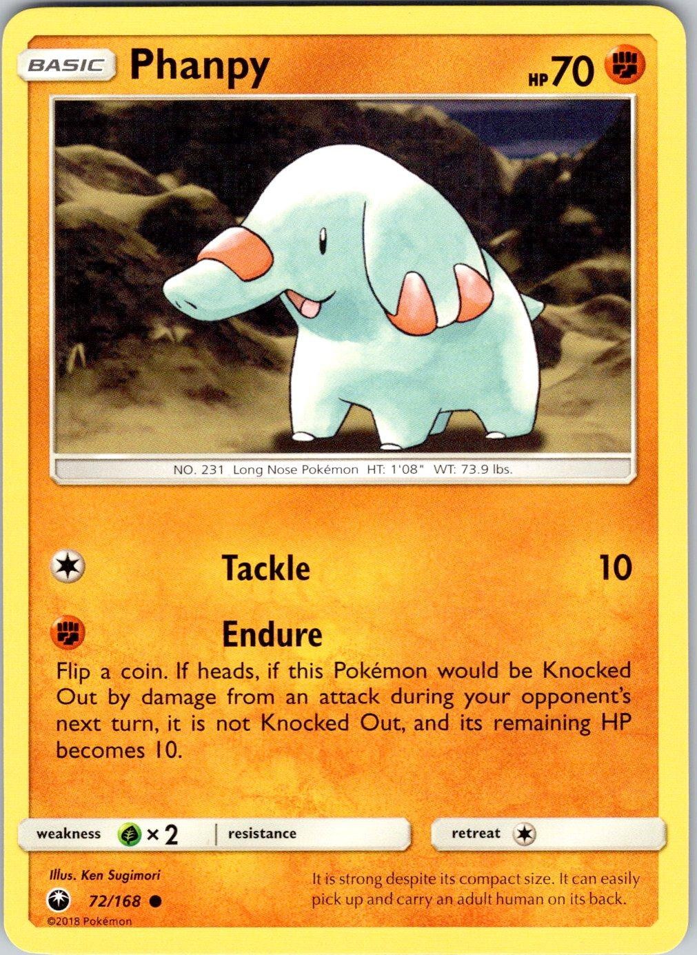 Phanpy 72/168 Common Celestial Storm Pokemon Near Mint