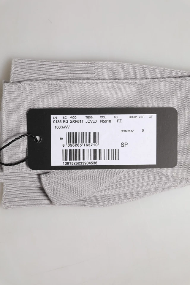 DOLCE & GABBANA Gloves Gray Virgin Wool Knitted Fingerless Men One Size 340usd - Image 2 of 4