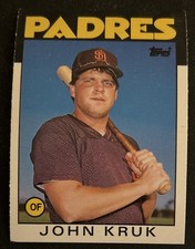 1986 Topps Traded John Kruk Baseball Rookie Card (RC) #56T VG Rough Edges O/C. rookie card picture