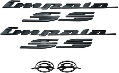 4Pc Impala SS Rear Quater Panel Emblems Plus Flying Impala Left and Right Gloss