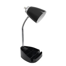 LD1057-BLK Gooseneck Organizer Desk Lamp with iPad/Tablet Stand or Book Holde...