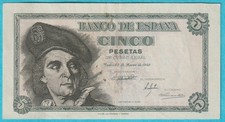 Spain, 5 Pesetas, 1948, P-136a  XF L09278899