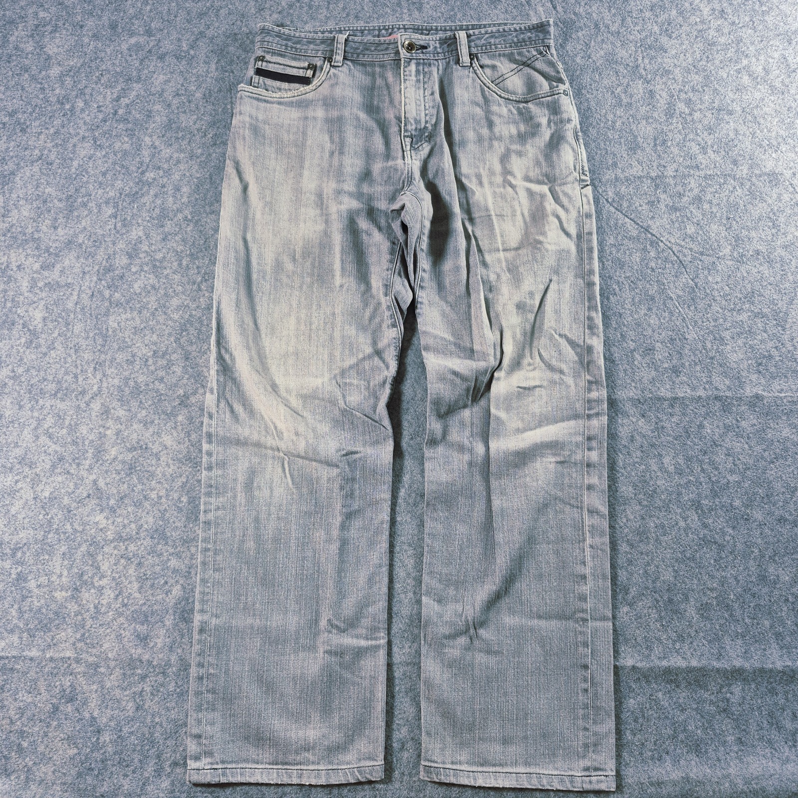 S 32x32 Gray Faded Denim Straight Leg 5 Pocket Outdoor Hikin