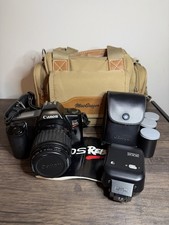 Canon EOS Rebel SLR Camera w/35-80mm Autofocus Lens  Strap, Case, Film  Flash