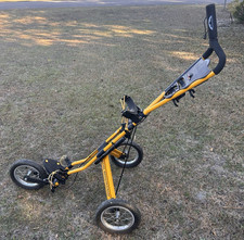 Sun Mountain Yellow Push Pull Golf Speed Cart 3-Wheel - Folding/Collapsible  