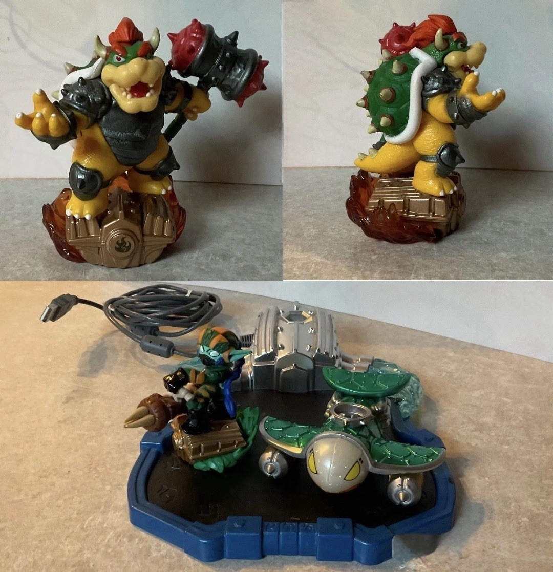 Set Amiibo Skylanders Superchargers Hammer Slam Bowser & Clown Cruiser Portale