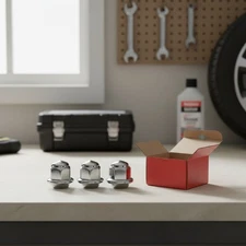 Durable M12-1.50 Wheel Lug Nuts - 19mm Hex, Direct Replacement for Ford/Lincoln