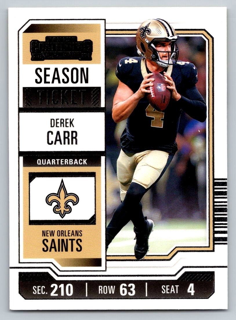 2023 Panini Contenders #72 Derek Carr Season Ticket Retail