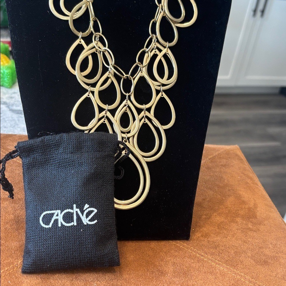 Gold Statement Necklace by Cache - image 6