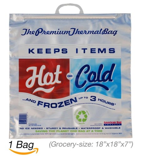 | Insulated Thermal Cooler, Grocery Size, Red/Blue