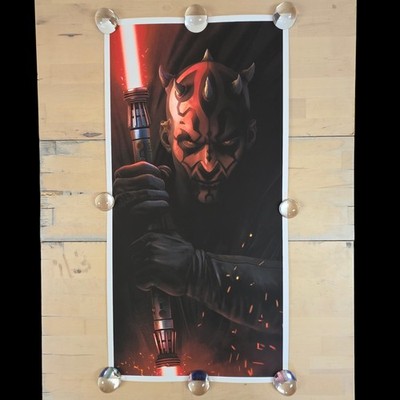 Darth Maul Star Wars Attack Artist Proof Giclee 18''x36'' LE 14/15 Pablo Olivera 