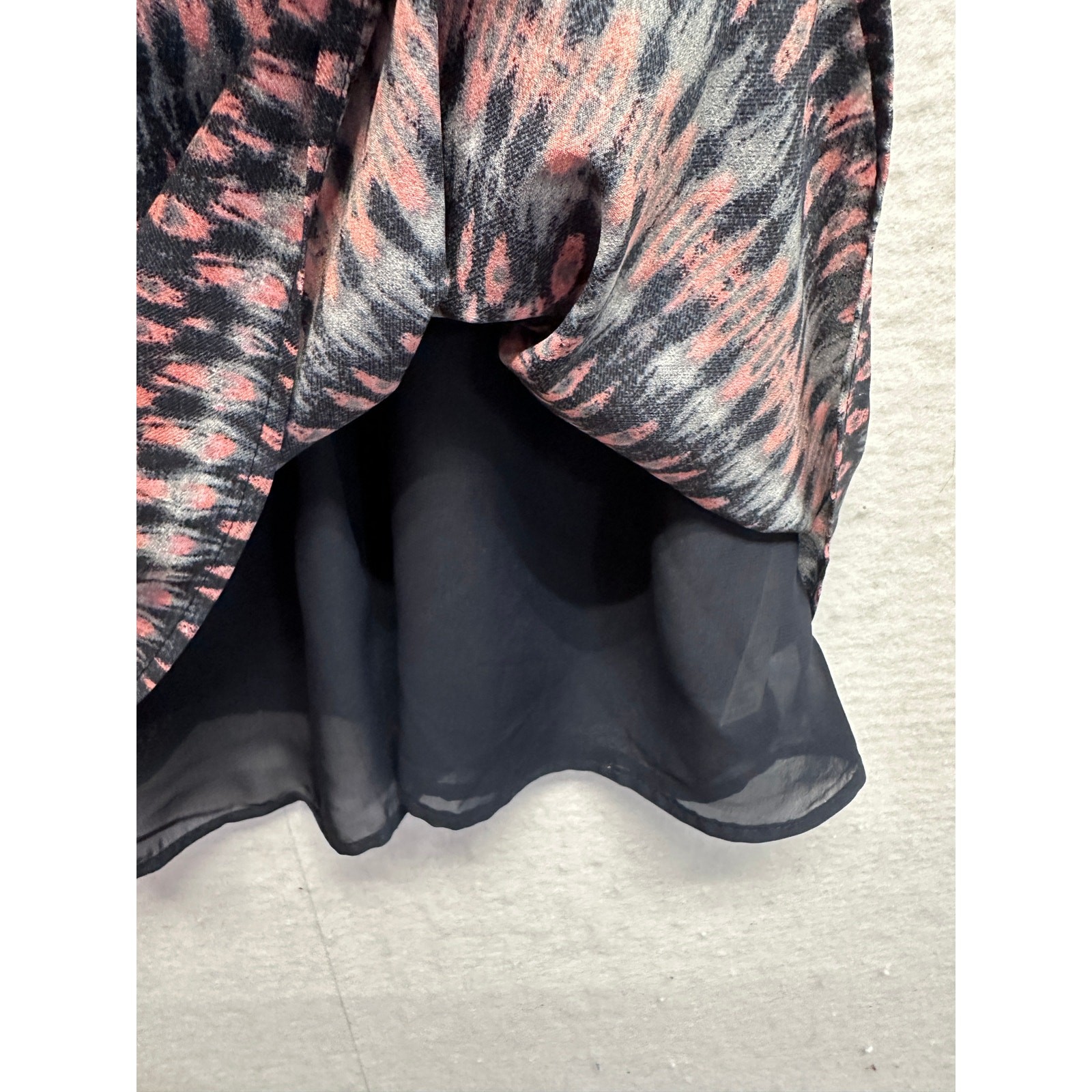 Dex L Women Spaghetti Strap Mini Dress Swing Boho Festival Lined Tie Front