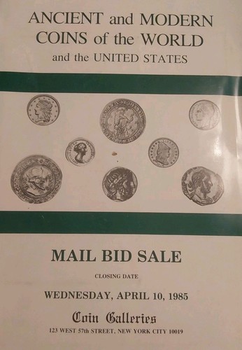 Coin Galleries Mail Bid Sale Catalog Ancient Modern World Coins April 10th 1985