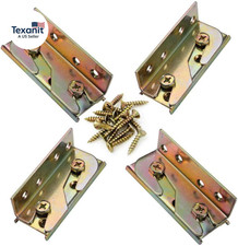 4 Sets Bed Rail Brackets Heavy Duty No-Mortise Bed Rail Fittings Wooden Bed Fram