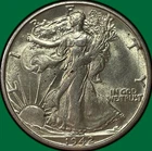 1942-S Walking Liberty Half Dollar Choice Almost Uncirculated AU+ Coin #38726