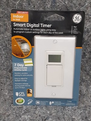 GE 15086 Indoor In-Wall Smart Digital Timer - 7 Day Programmable 