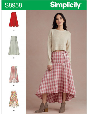 Simplicity 8958 Misses Wrap Skirts Sewing Pattern Sizes 8-16 New!