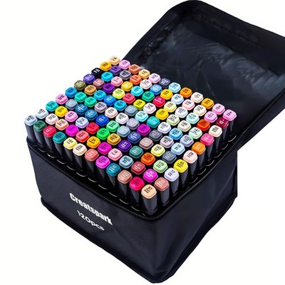 Alcohol Markers 120 Colors with Base Dual Tip Art Drawing Markers for Anime S...