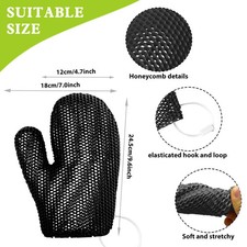 Exfoliating shower glove with colorful honeycomb weave and TPU high elasticity a