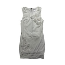 Esley White Rosette Floral Sleeveless Shift Dress Size Small