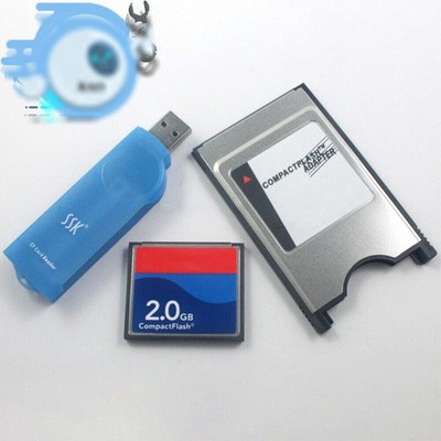 Reader 128MB/256MB/512MB/1G/2G CF Compact Flash Card+CF-PCMCIA Adapter+SSK