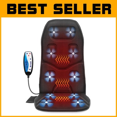 Vibrating Back Massager with Heat - Chair Pad for Back