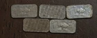 5 One 1 Gram .999 Fine Molybdenum Buffalo Bars 4 Lots of 5 Available....Lot 4397