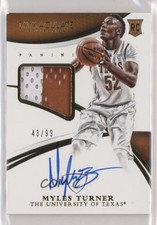 2015 Panini Immaculate Collegiate 43/99 Myles Turner #347 Patch Auto 7sd