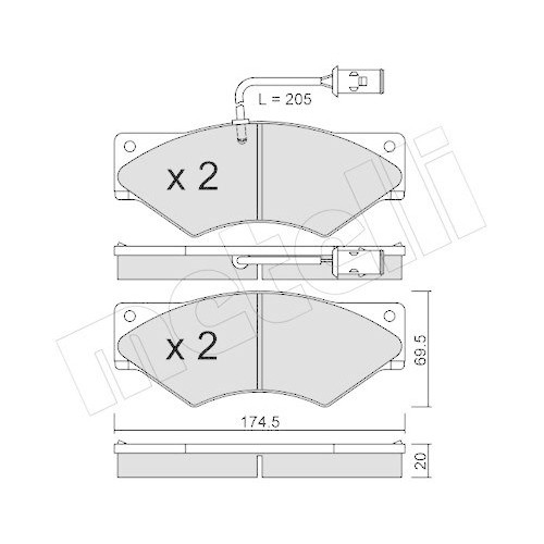 Plaquettes de frein Metelli 22-0849-0 pour utilitaire Iveco Daily