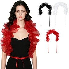 Women Cloak Elegant Tulle Cape Carnival Shawl Retro Shoulder Wrap Masquerade