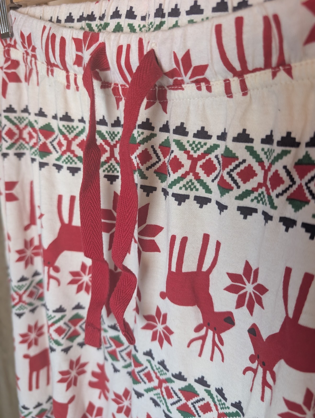 Hanna Andersson Adult Size XS Holiday Flannel Pajama Set Dear Deer Pattern-EUC