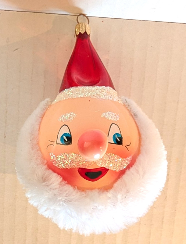 Christopher Radko Santa Blush Italian Glass Christmas Tree Ornament 2000
