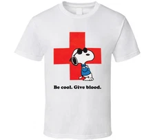 Be Cool Give Blood  Snoopy Parody T Shirt S-4XL