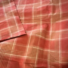 Red Cream Plaid Cotton Fabric Piece - Cotton Material, 53 x 60