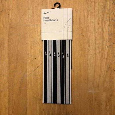 Nike Women's Swoosh Sport Jaqguard Headbands 6pk (Black/White)