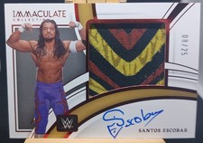 2022 Immaculate WWE Santos Escobar Premium Memorabilia Shirt Auto Red #8/25