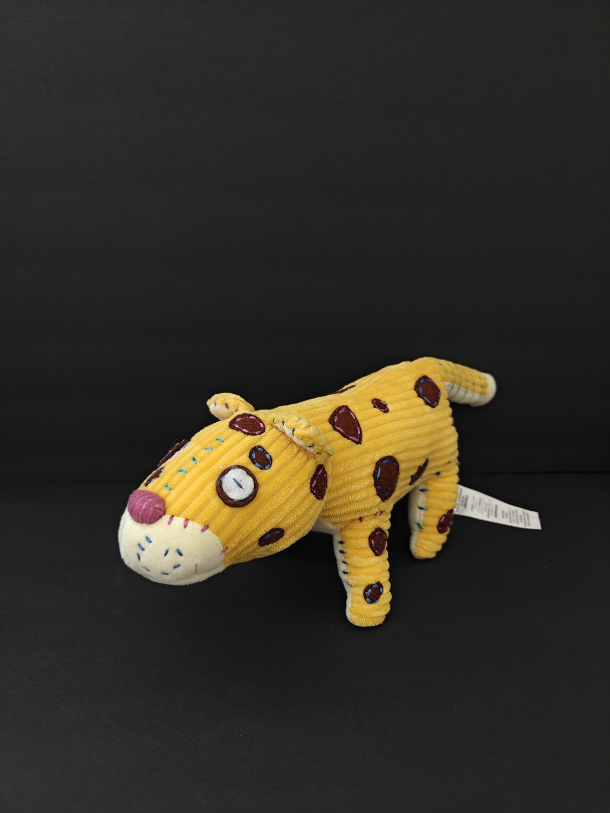 Disney Encanto Antonios Stylized Jaguar Plush Yellow 14" Corduroy Brown Spots