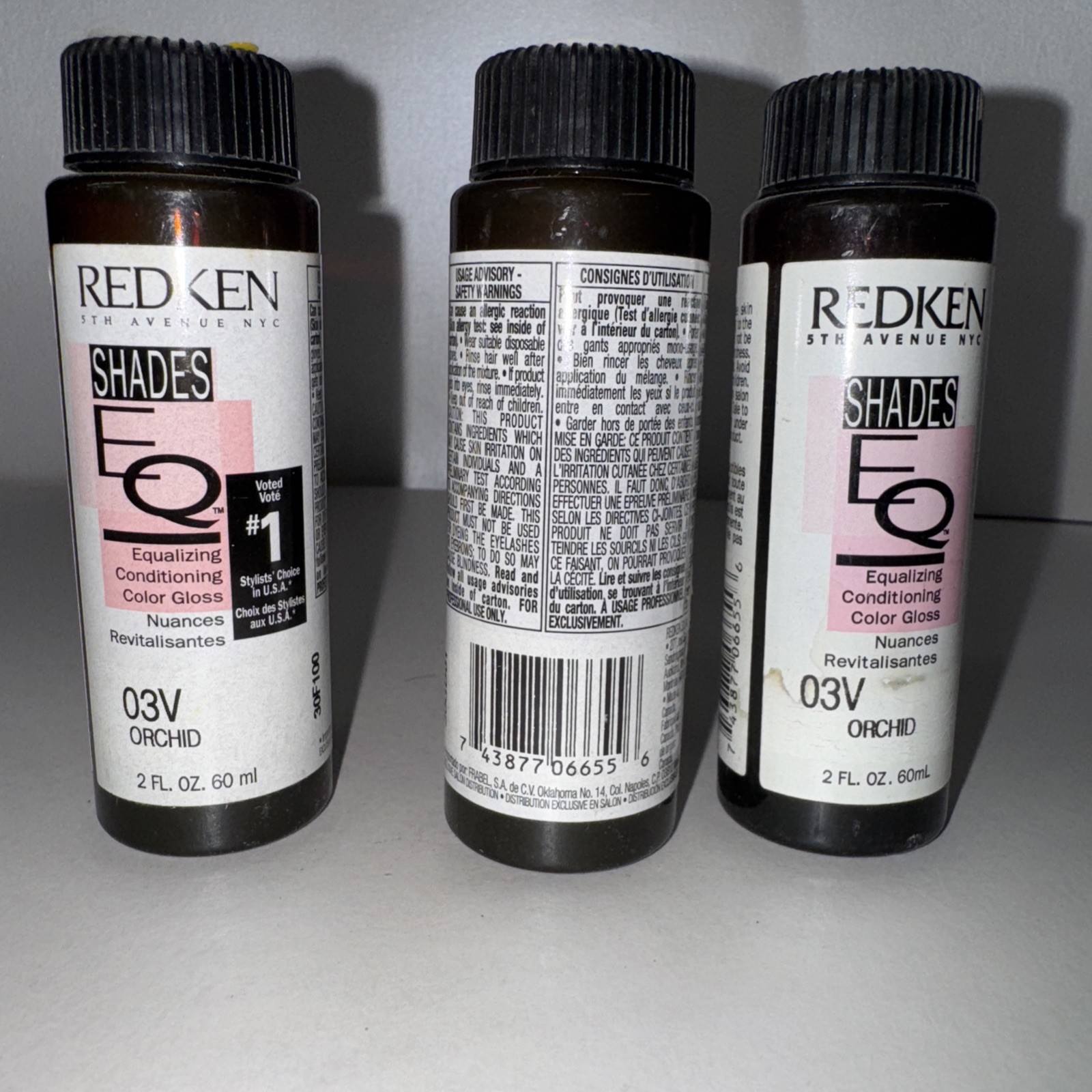 3 PACK Redken Shades EQ Gloss Conditioning Hair Color, 2 oz - O3V ORCHID