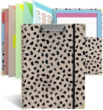 Clipboard Folio with Notepad for Letter Size 11" x 8.5" , 5 Extra Folders with