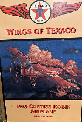 ''Wings Of Texaco'' 1929 Curtiss Robin Airplane Aircraft Die-Cast Bank 1998 H122