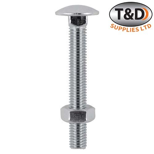 Carriage Bolts & Hex Nuts - Stainless Steel M8 x 100 4PCS