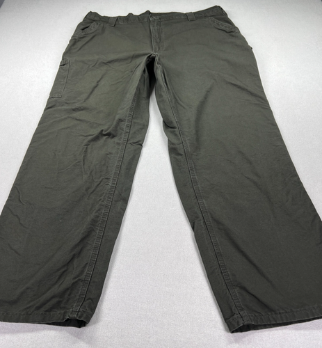Pantalones Carhartt Para Hombre 42 (Real 42x32) Verde 100% Algodón peto ajuste núcleo de trabajo - Imagen 4 de 18