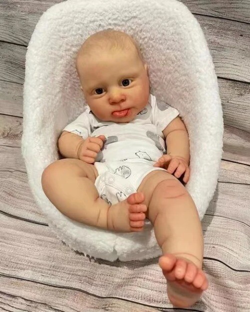 19in Artist Painted Reborn Baby Doll Sebby Painted Hair Newborn Boy Kid Toy Gift