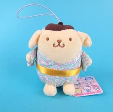 Sanrio Pompompurin Kimono Plush Keychain Strap 4" Mascot Stuffed Japan New